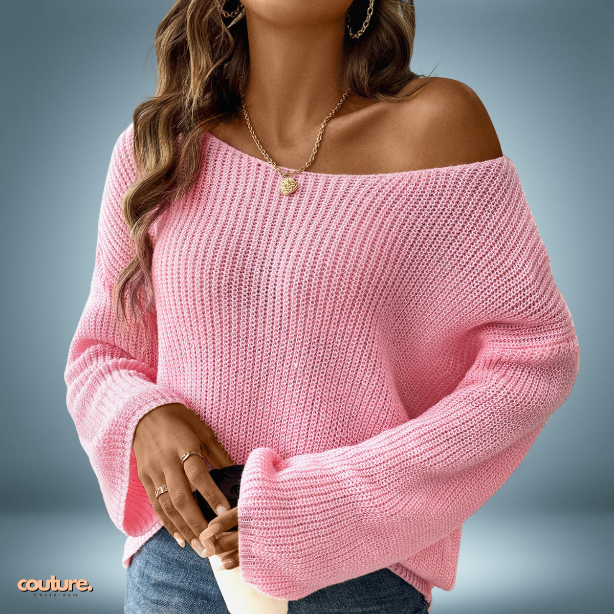 Cozy Charm | Off Shoulder Flare Sleeve Sweater