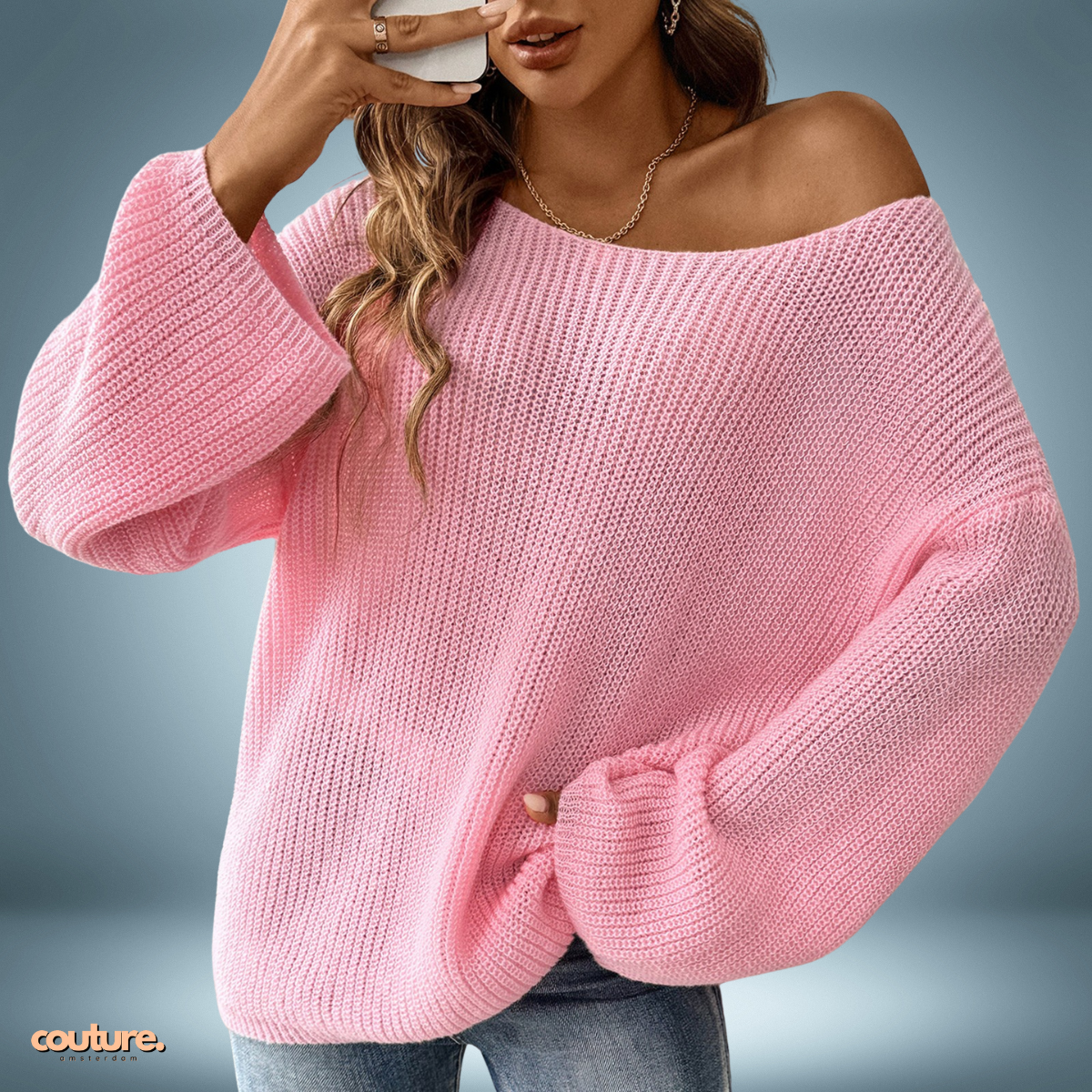 Cozy Charm | Off Shoulder Flare Sleeve Sweater