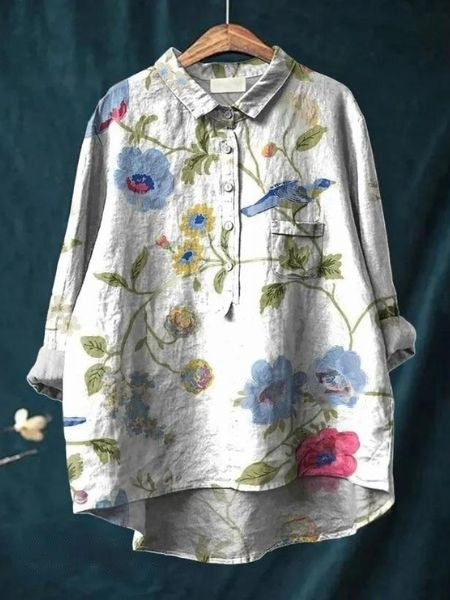 Lila - Blouse met bloemenprint