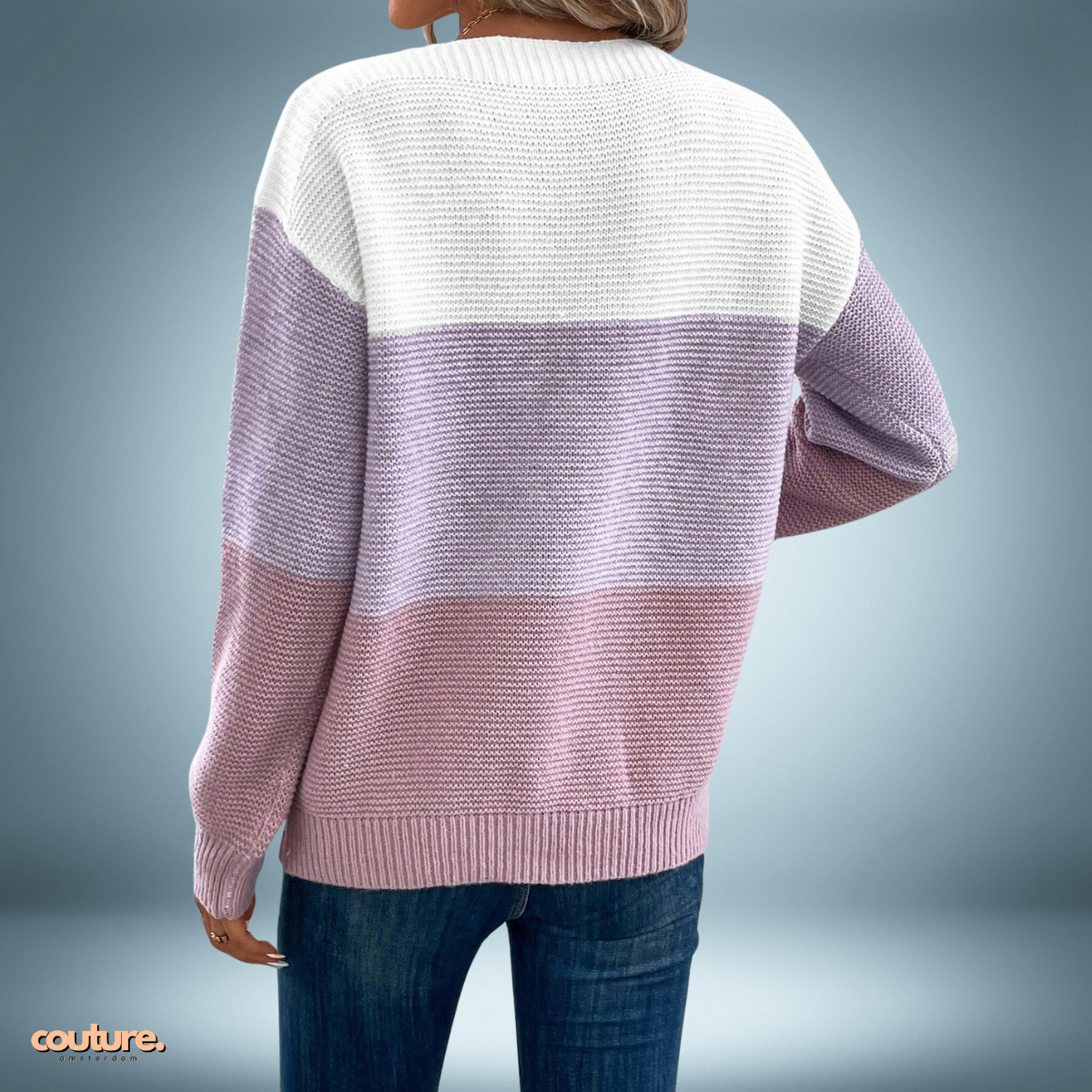 Cozy Charm | Elegant Tricolor Sweater