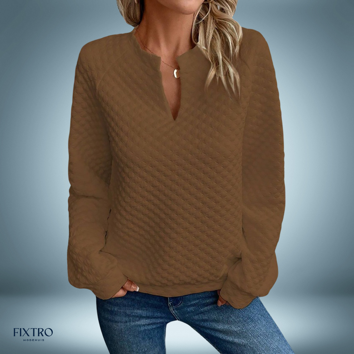 Cozy Charm | Deep V-Neck Sweatshirt