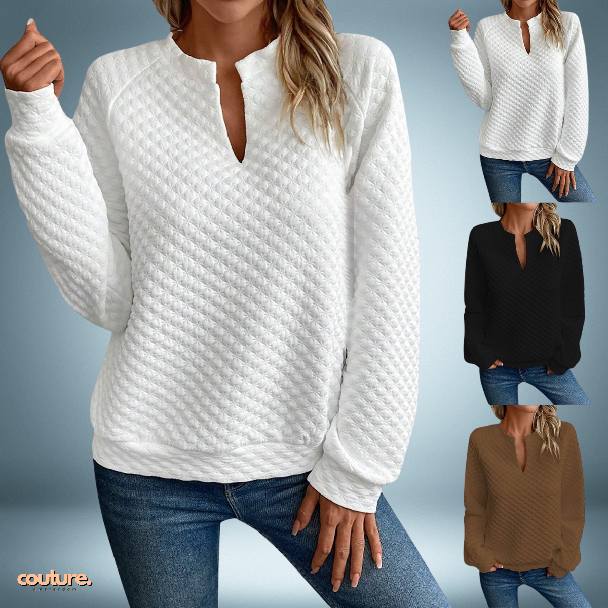 Cozy Charm | Sweatshirt met Diepe V-hals