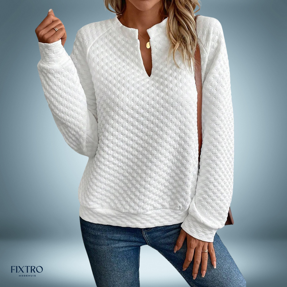 Cozy Charm | Deep V-Neck Sweatshirt