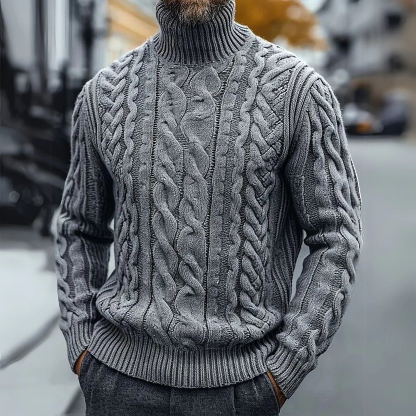 Wim - Vintage Cable Knit Turtleneck Sweater