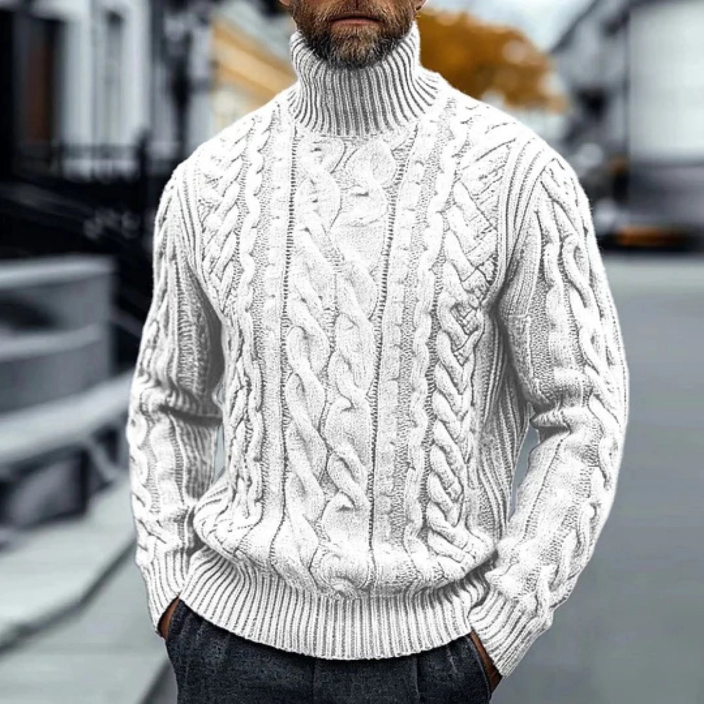 Wim - Vintage Cable Knit Turtleneck Sweater