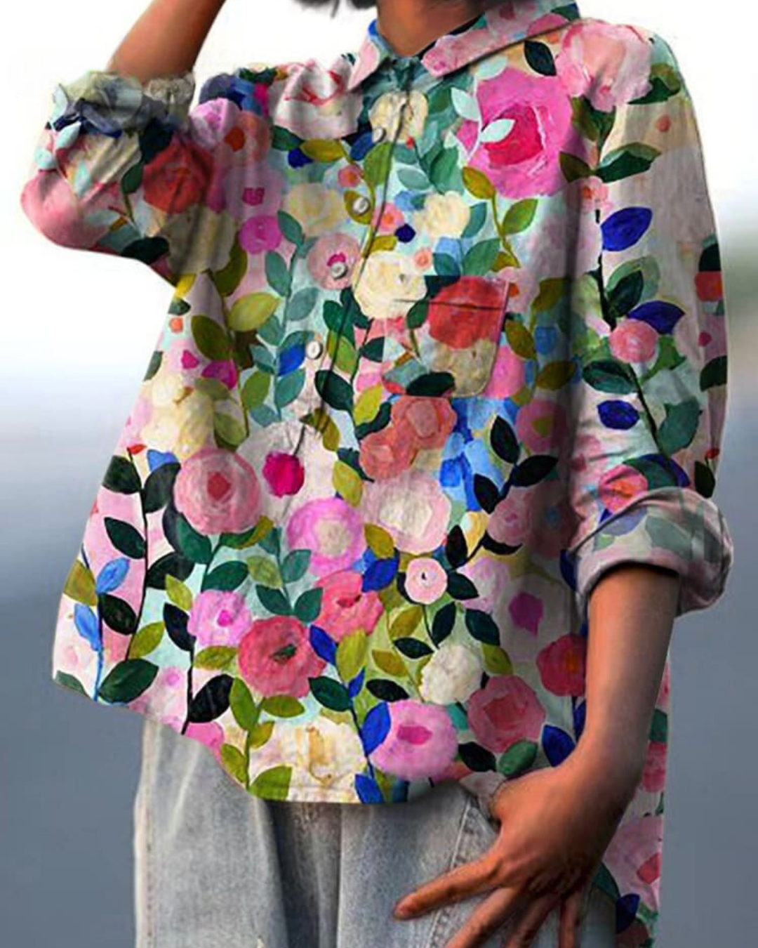 Lila - Blouse met bloemenprint