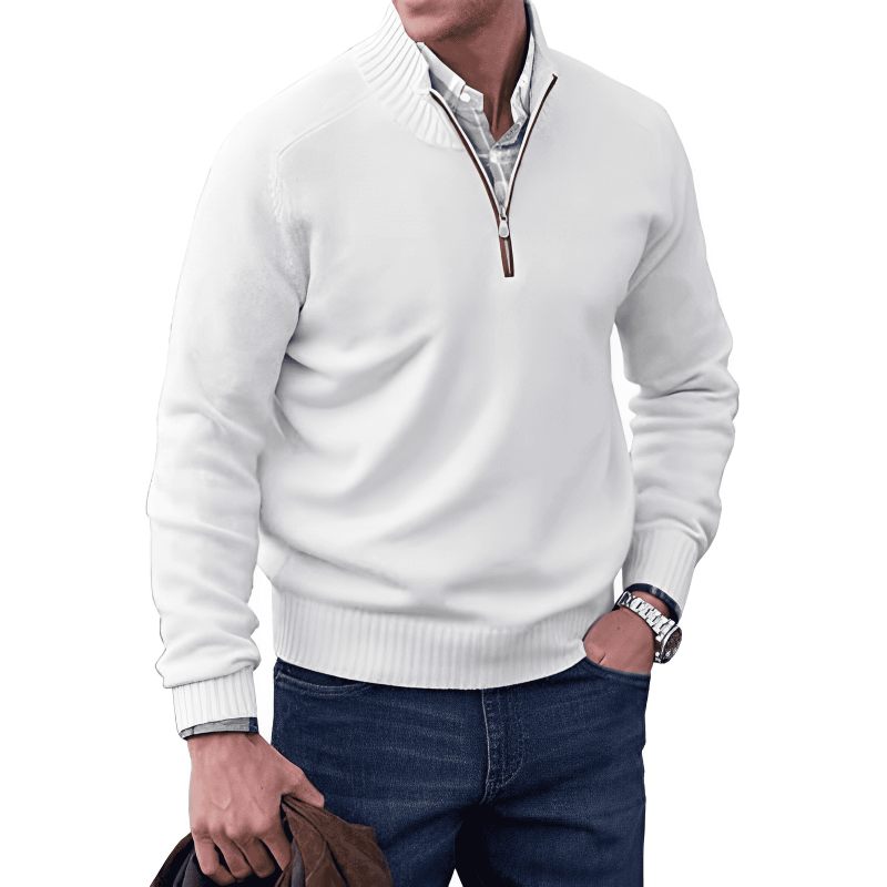 Milan™ - Stylish cashmere sweater with zip