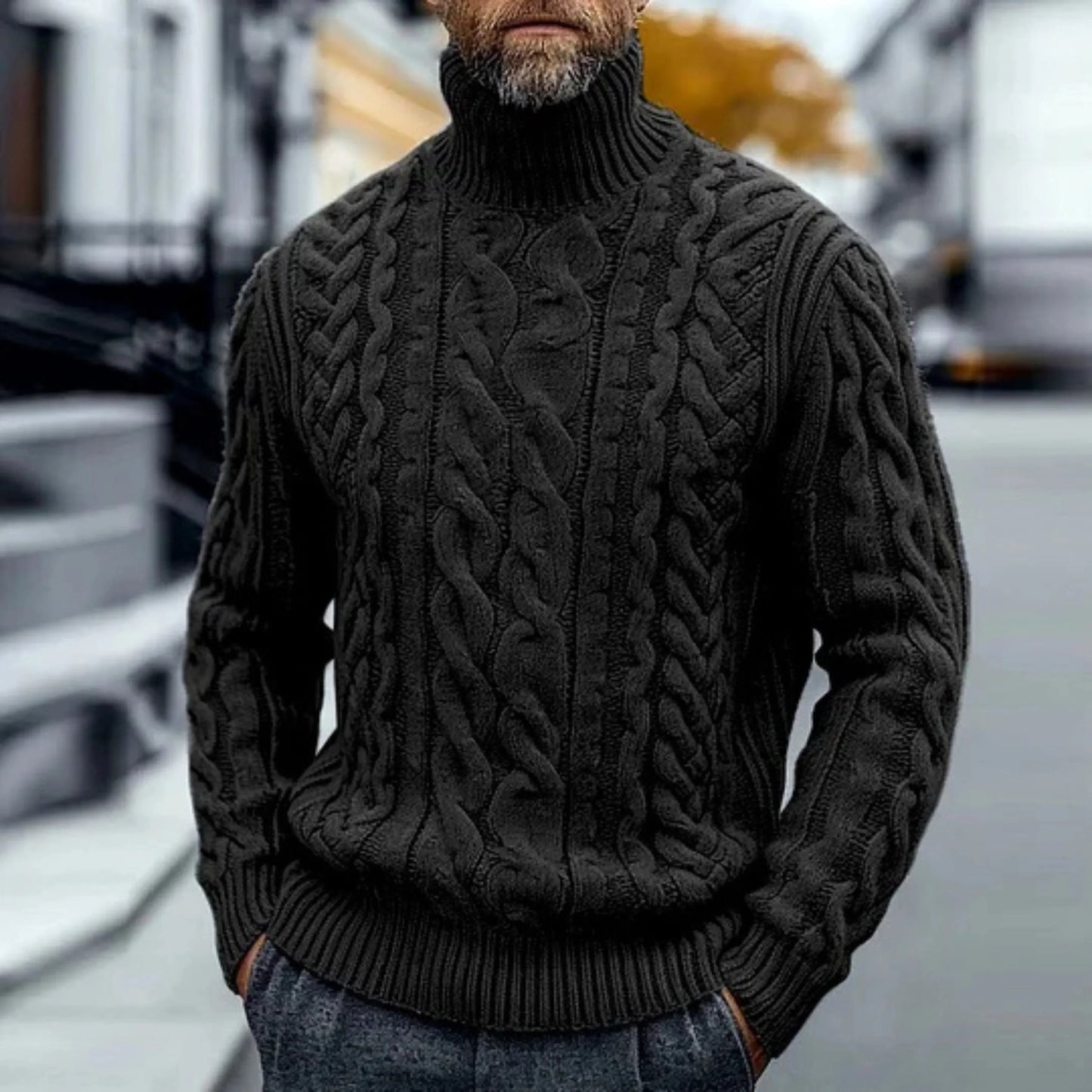 Wim - Vintage Cable Knit Turtleneck Sweater