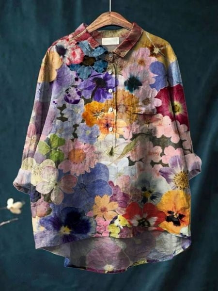 Lila - Blouse met bloemenprint