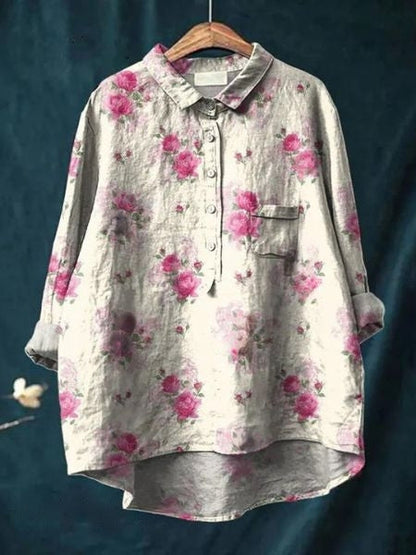 Lila - Blouse met bloemenprint