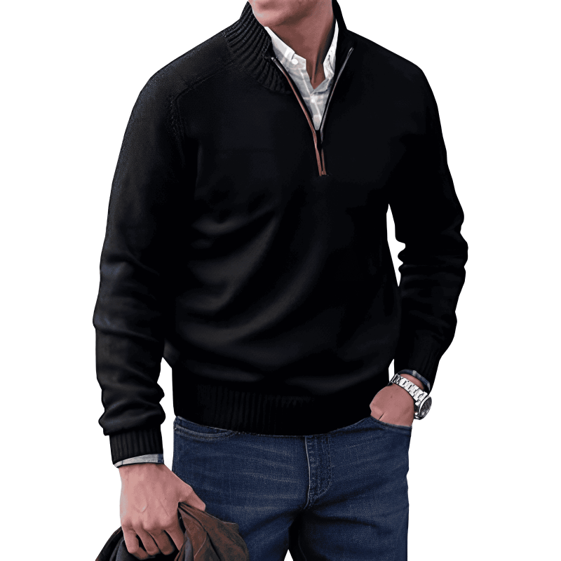 Milan™ - Stylish cashmere sweater with zip