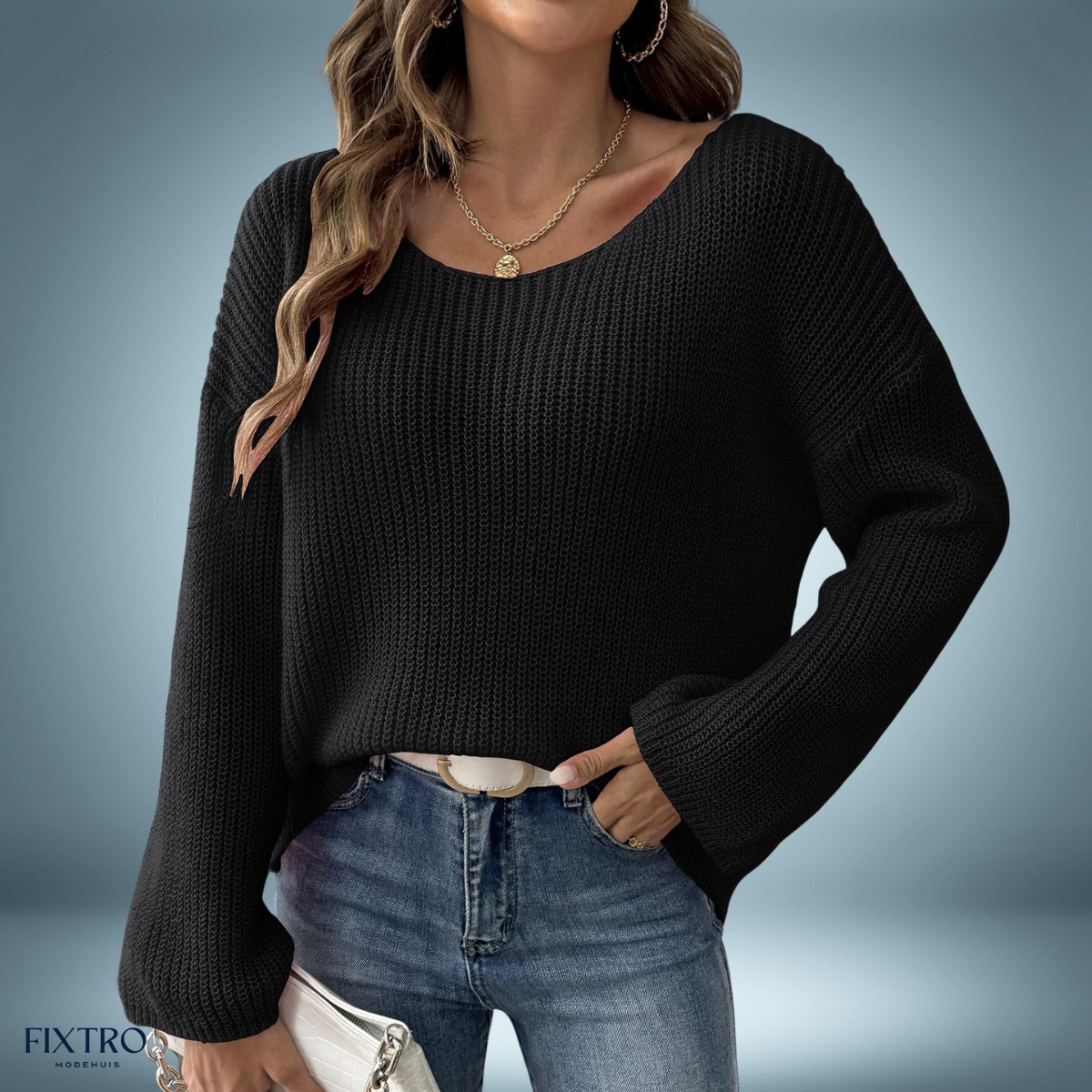 Cozy Charm | Off Shoulder Flare Mouw Trui