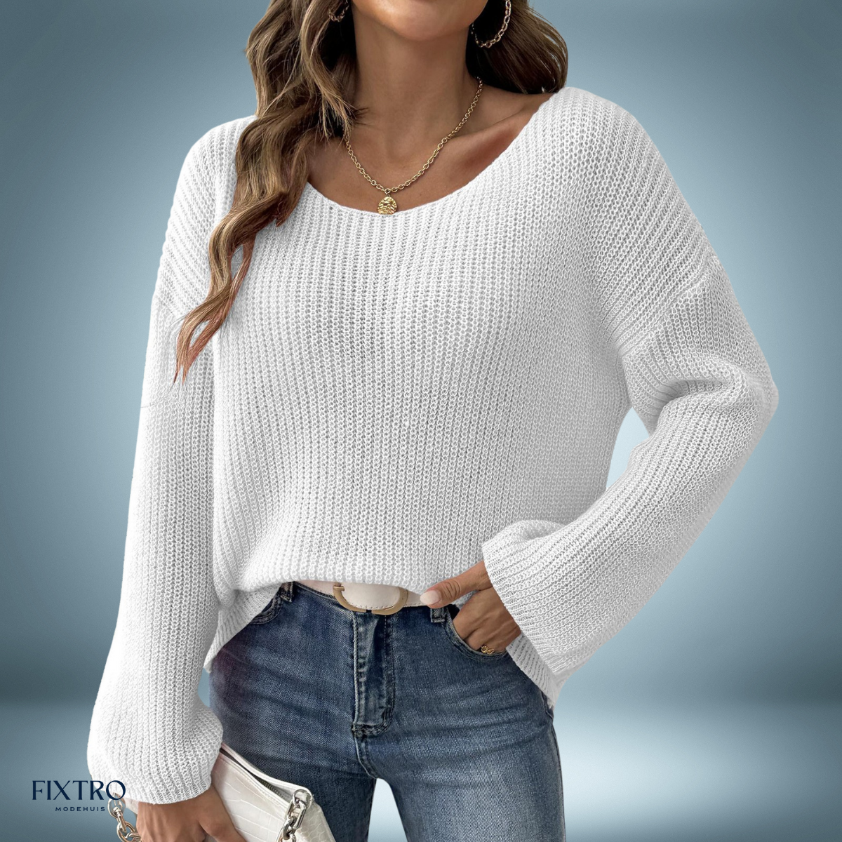 Cozy Charm | Off Shoulder Flare Mouw Trui