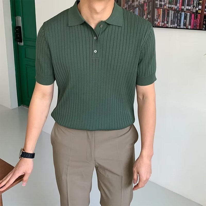 Thomas™ - Gebreid poloshirt