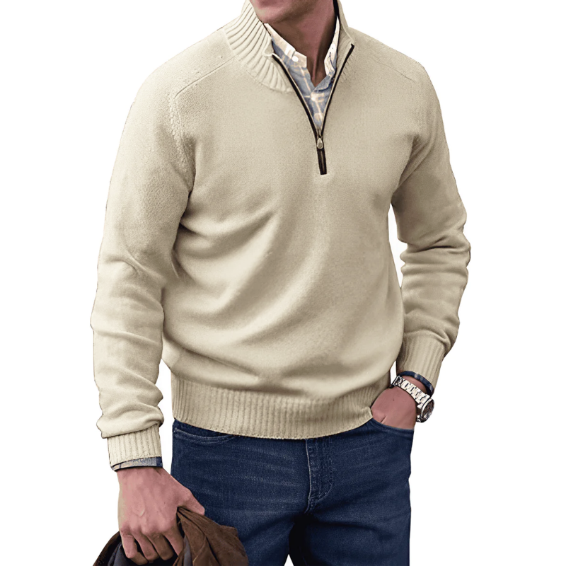 Milan™ - Stylish cashmere sweater with zip