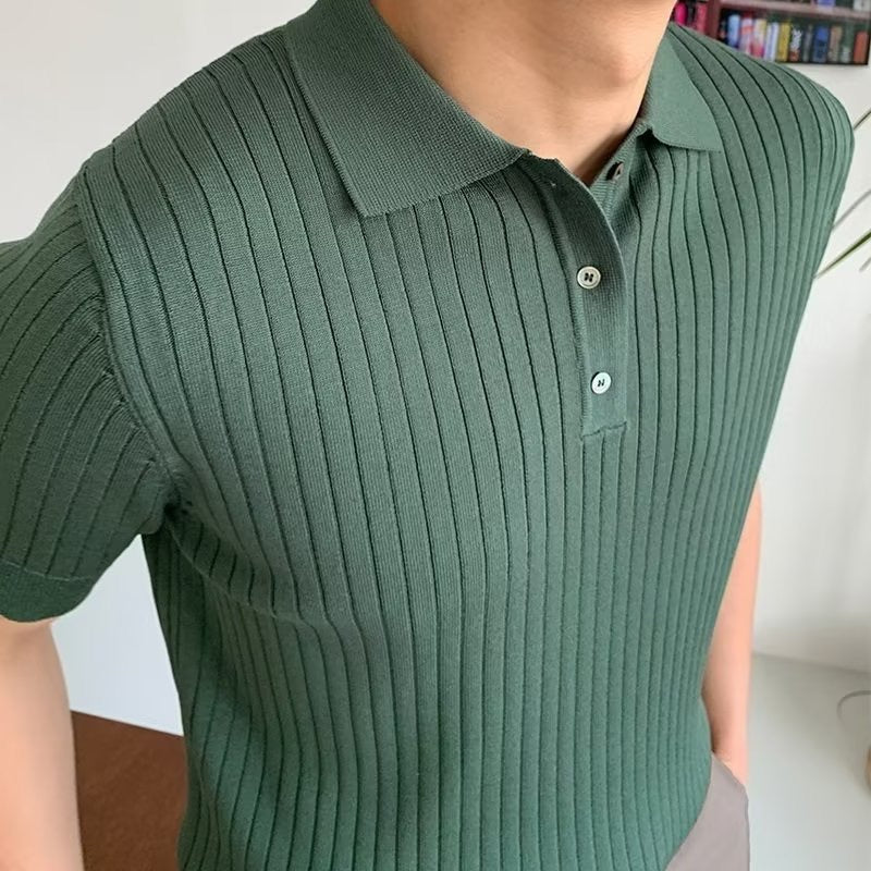 Thomas™ - Gebreid poloshirt