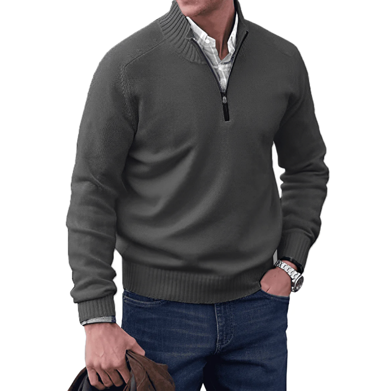 Milan™ - Stylish cashmere sweater with zip