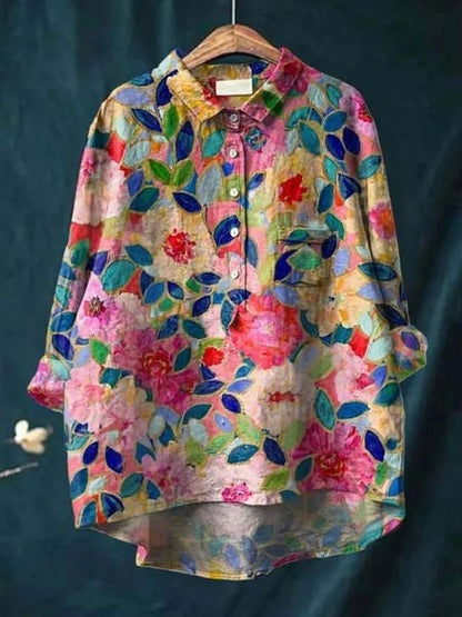 Lila - Blouse met bloemenprint