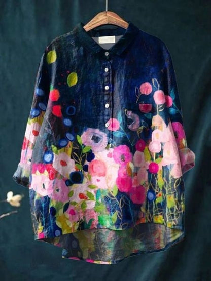 Lila - Blouse met bloemenprint