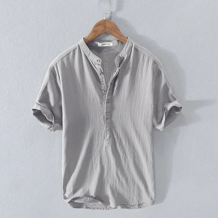 Arthur - Comfortable breathable linen short sleeve shirt for men