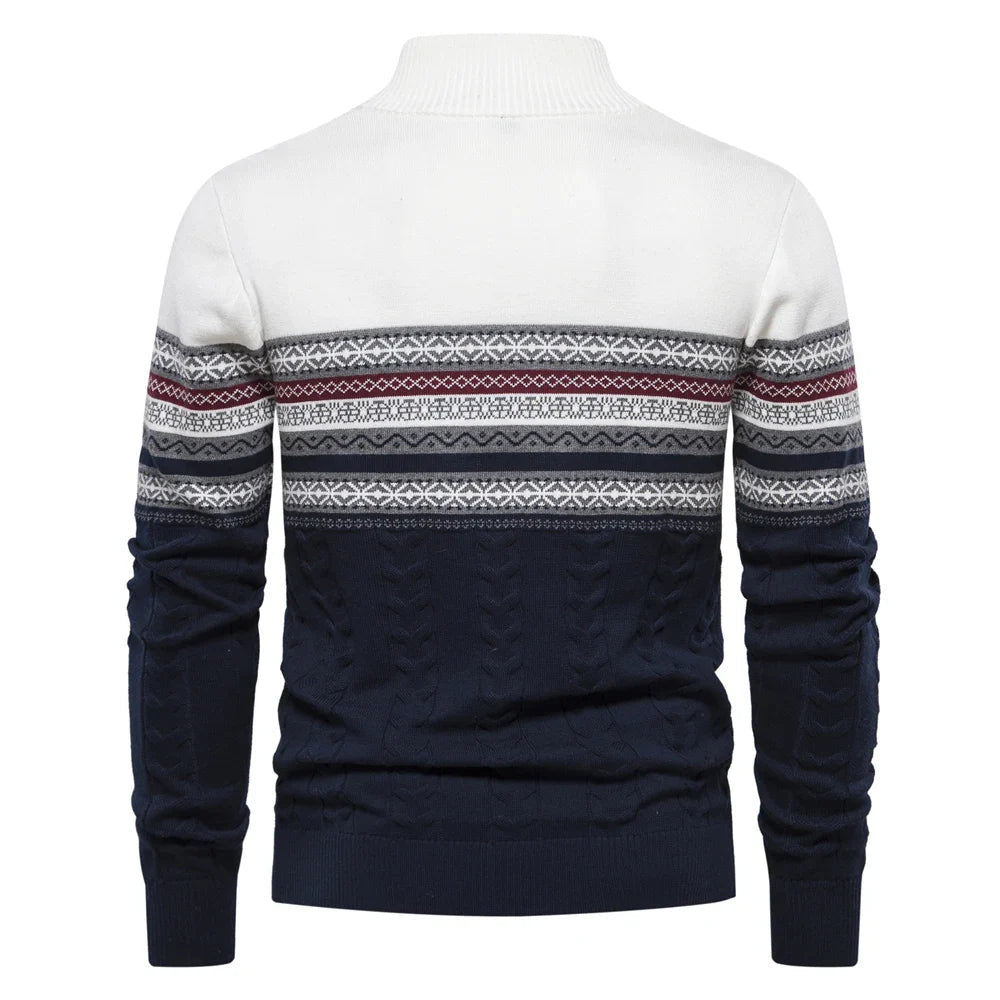 Thomas™ - Stylish Fair Isle Half Zip Sweater