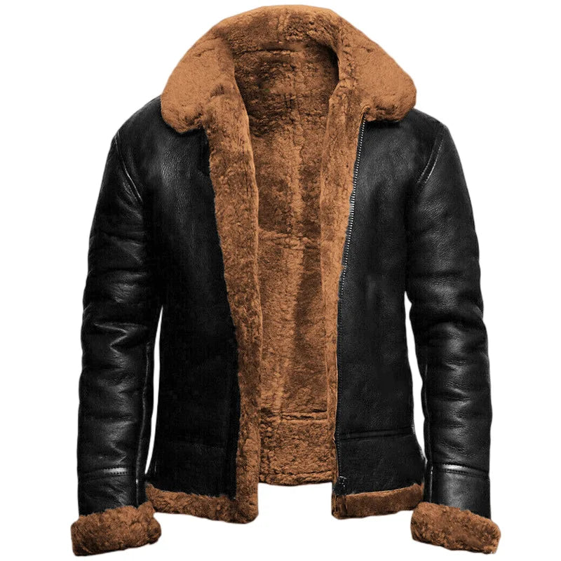 Xavier™ - Stylish vegan leather winter jacket 