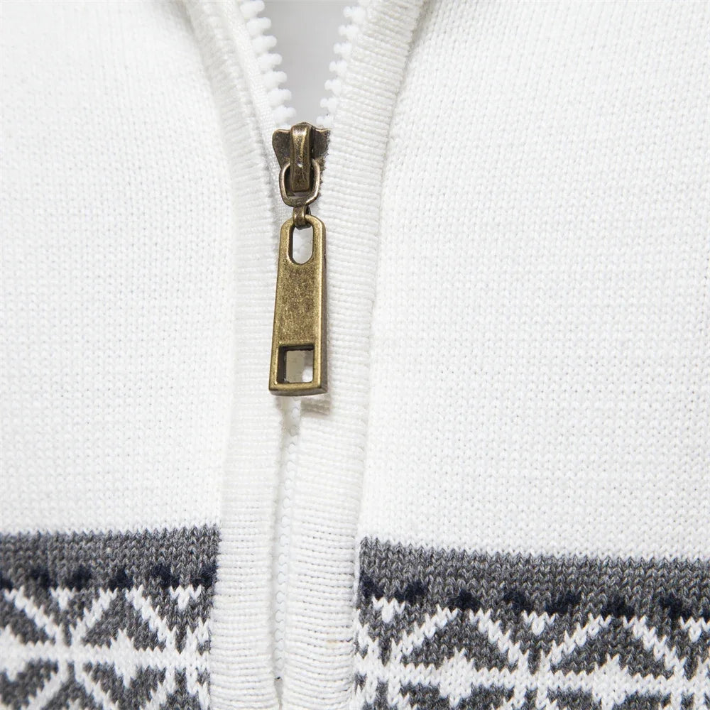 Thomas™ - Stylish Fair Isle Half Zip Sweater