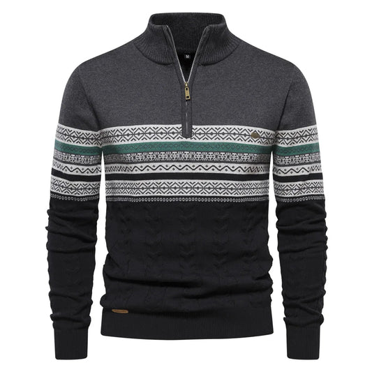 Thomas™ - Stijlvolle Fair Isle-trui met halve rits