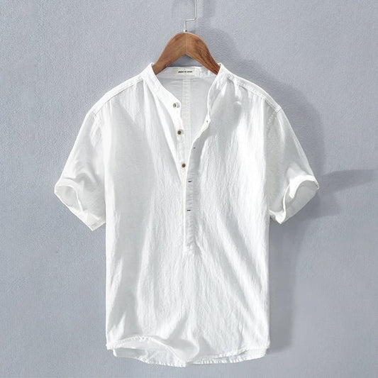 Arthur - Comfortable breathable linen short sleeve shirt for men