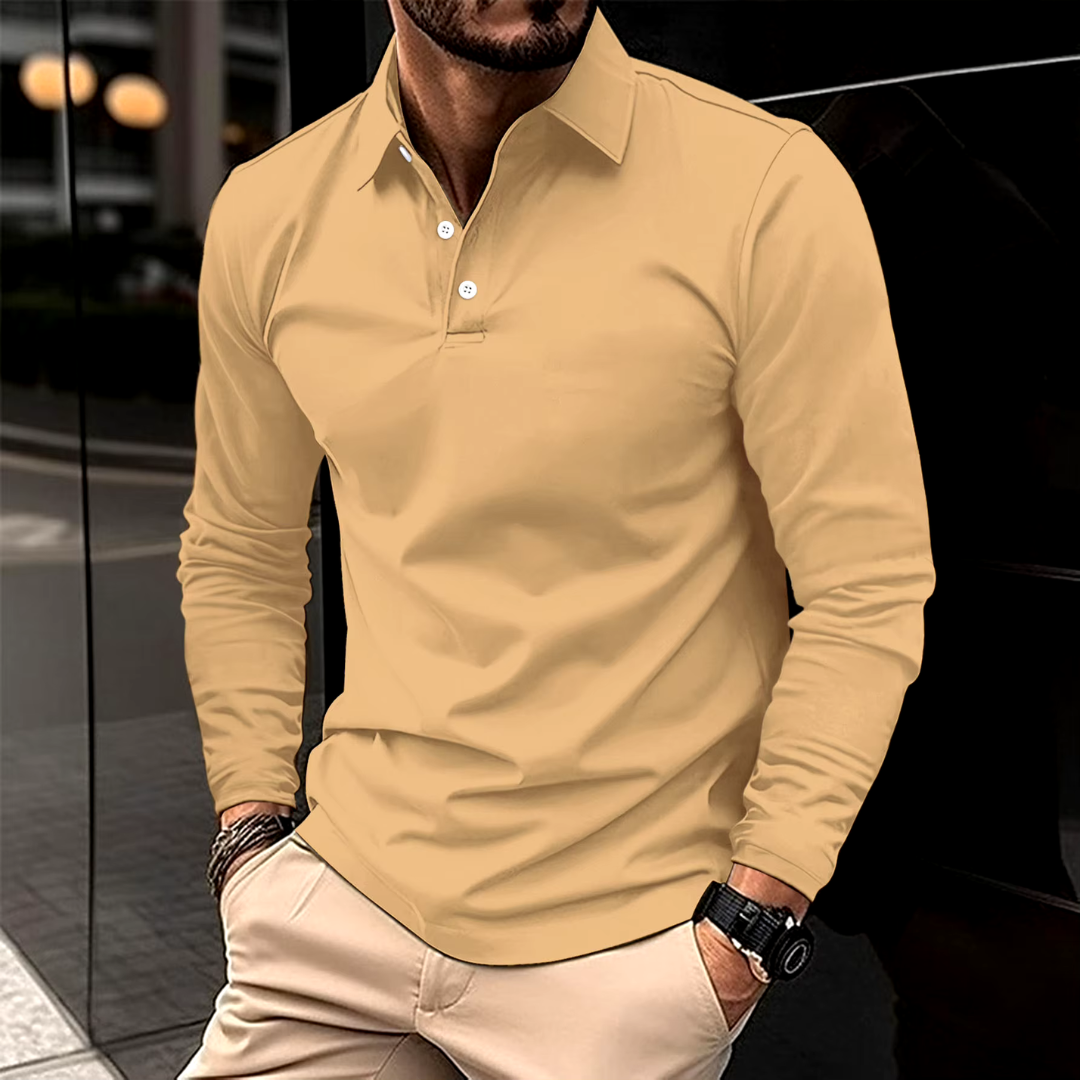 Vegas™ - Stylish casual polo with long sleeves