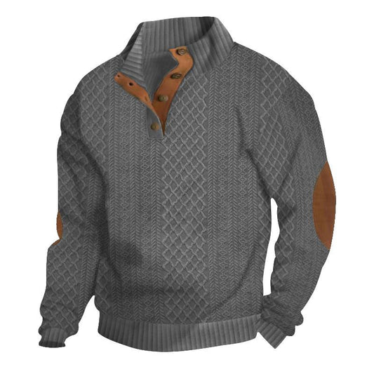 Joris™ - Comfortable stand-up collar, long sleeves, jacquard knitted sweater with hood