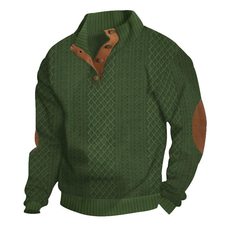 Joris™ - Comfortable stand-up collar, long sleeves, jacquard knitted sweater with hood