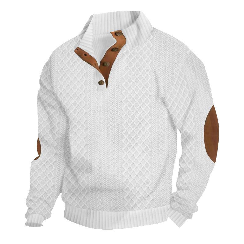 Joris™ - Comfortable stand-up collar, long sleeves, jacquard knitted sweater with hood