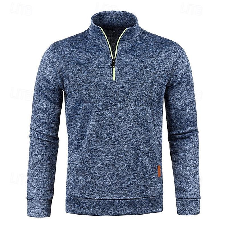 Sven™ - Stylish long sleeve polo shirt with stand-up collar