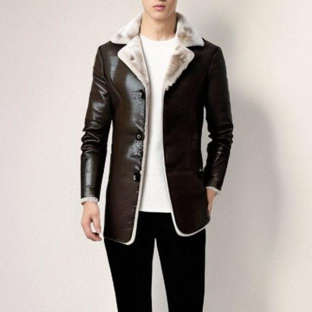 Vegas™ - vintage winter coat made of soft imitation leather